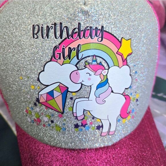 Multicolored birthday girl sparkle baseball cap - Picture 12 of 12